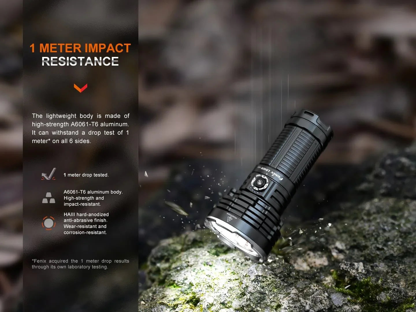 Fenix LR40R V2.0 Superhelle Hochleistungs-Suchlampe mit Spot- und Flutlichtfunktion, 15000 Lumen