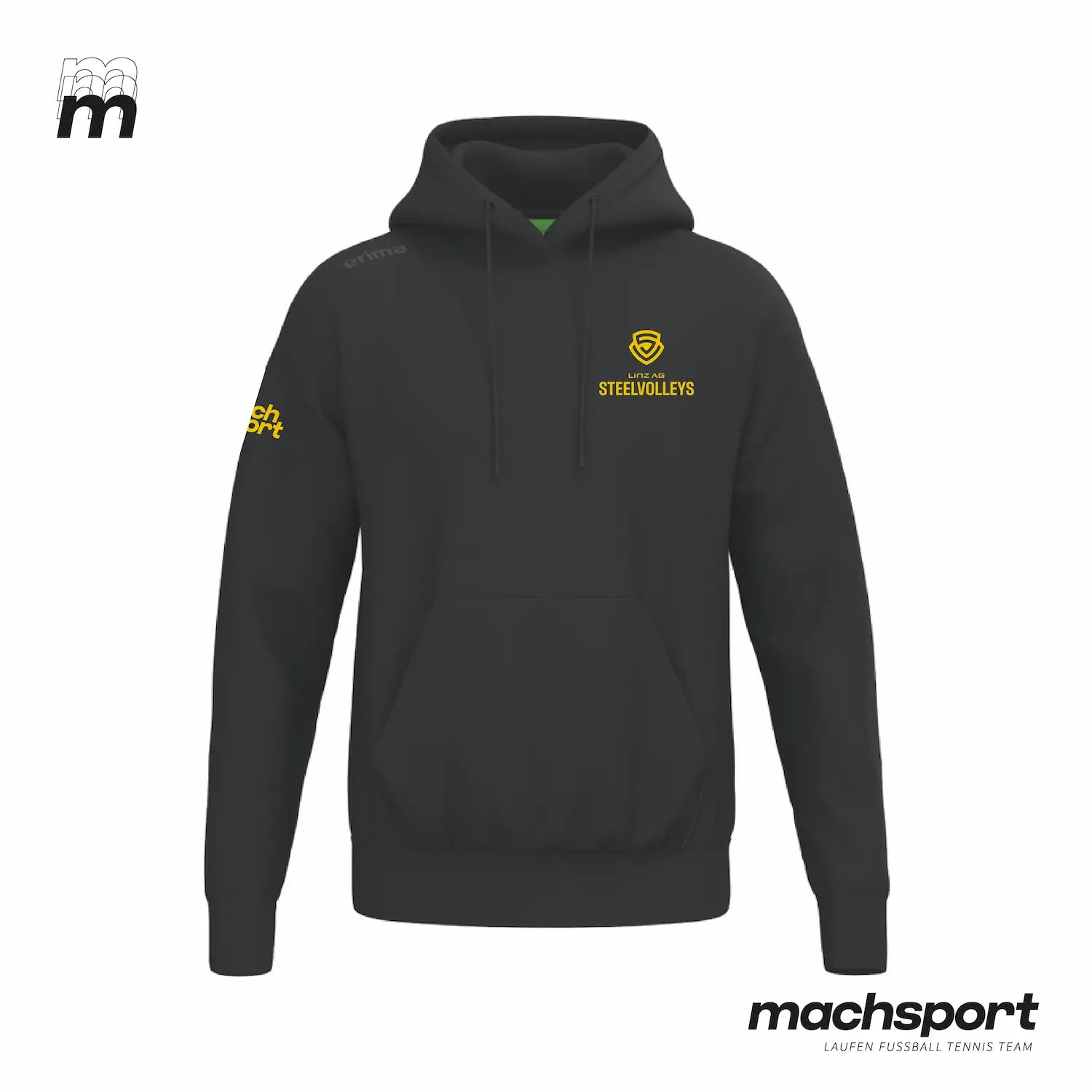 LINZ AG Steelvolleys Hoody schwarz - machsport – Bild 