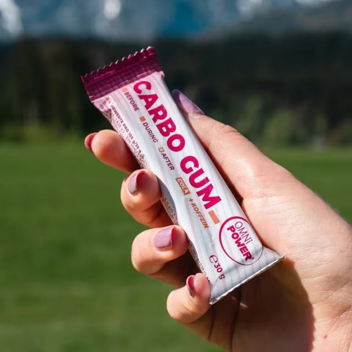 OMNi-POWER® Carbo Gum Cola+Koffein 30g – Bild 