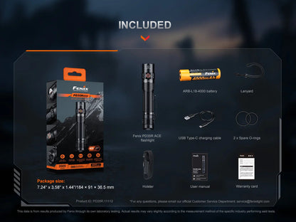 Fenix PD35R ACE Multi-Mode taktische Taschenlampe, 2000 Lumen