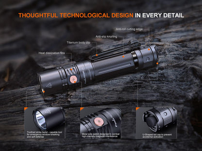 Fenix PD36R V2.0 Kompakte, wiederaufladbare taktische Taschenlampe, 1700 Lumen