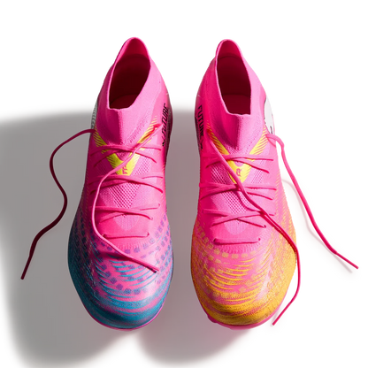 Puma Fußballschuhe Future 9 Match FG/AG, Poison Pink-Sun Stream-Bright Aqua-Puma White
