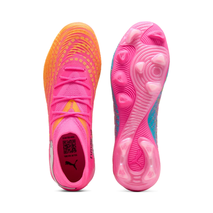 Puma Fußballschuhe Future 9 Match FG/AG, Poison Pink-Sun Stream-Bright Aqua-Puma White