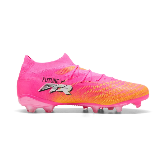 Puma Fußballschuhe Future 9 Match FG/AG, Poison Pink-Sun Stream-Bright Aqua-Puma White – Rückansicht – bunt / 43