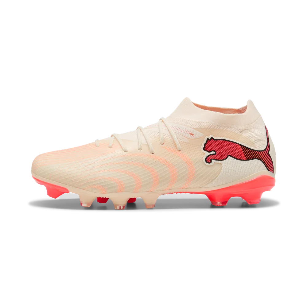 Puma Fußballschuhe Future 9 Match FG/AG, Sugared Almond-PUMA White-Ultra Red-PUMA Black – Bild 