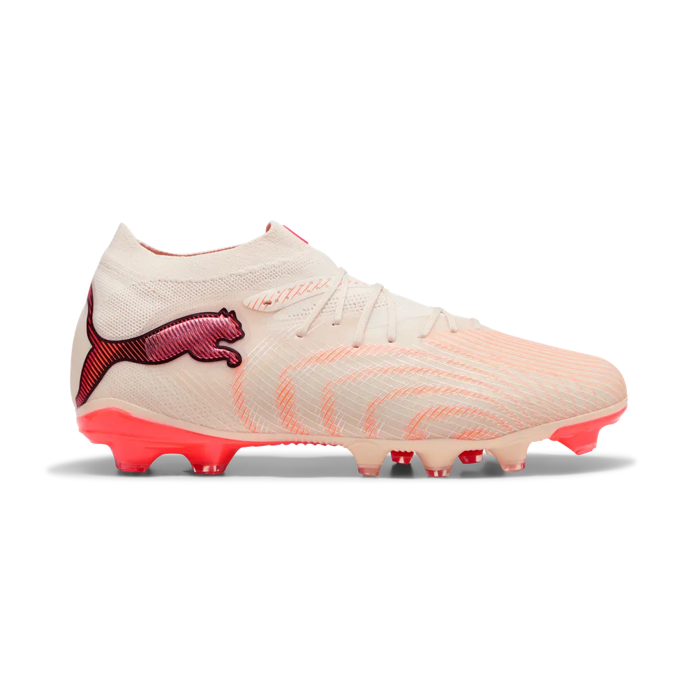 Puma Fußballschuhe Future 9 Pro FG/AG, Almond-Puma White Ultra-Red-Puma Black – Bild 