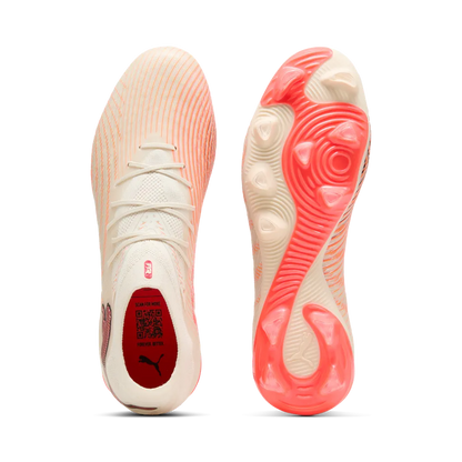 Puma Fußballschuhe Future 9 Pro FG/AG, Almond-Puma White Ultra-Red-Puma Black