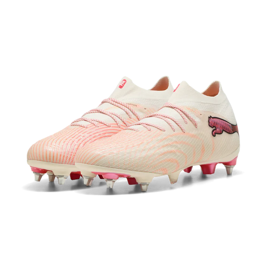 Puma Fußballschuhe Future 9 Ultimate MxSG, Almond-Puma White-Ultra Red-Puma Black – Rückansicht – rot / 41