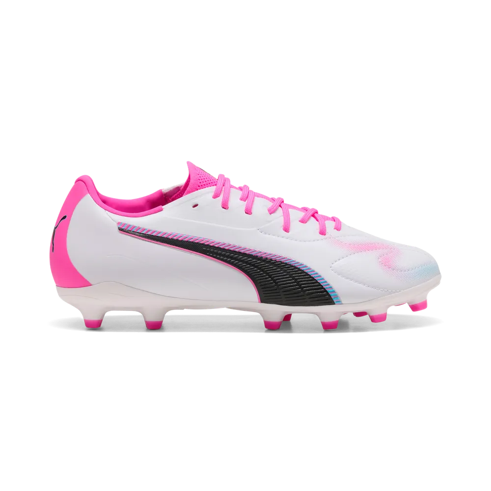 Puma Kinderfußballschuhe King 20 Match FG/AG, White-Poison Pink-Bright Aqua – Bild 