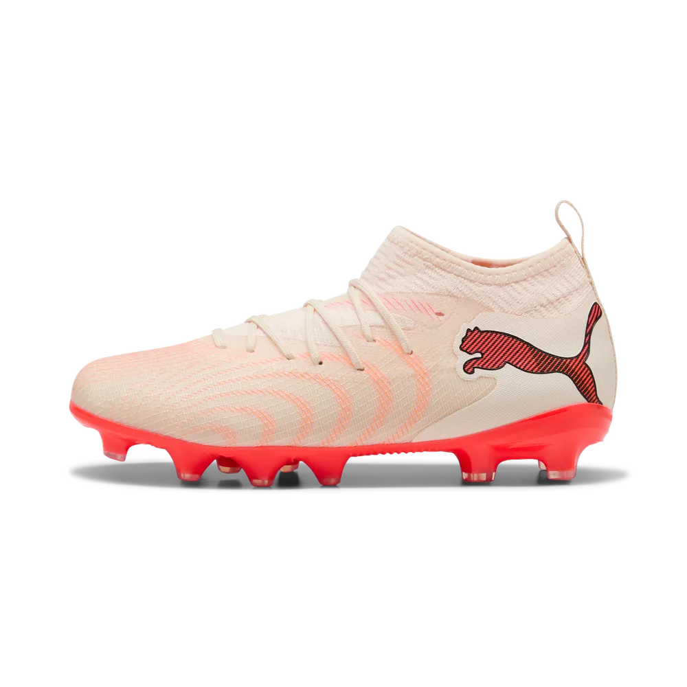Puma Kinderfußballschuhe Future 9 Match FG/AG, Sugared Almond-PUMA White-Ultra Red-PUMA Black
