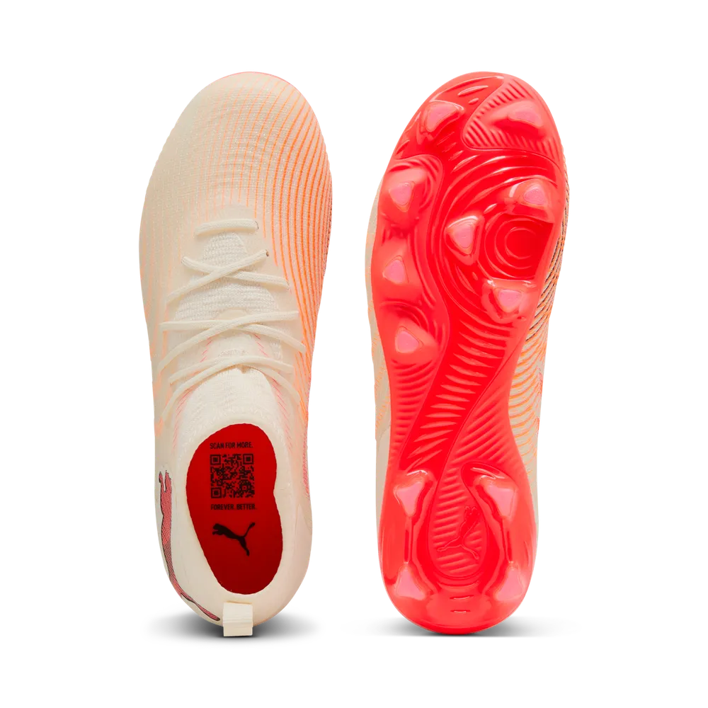 Puma Kinderfußballschuhe Future 9 Match FG/AG, Sugared Almond-PUMA White-Ultra Red-PUMA Black – Bild 
