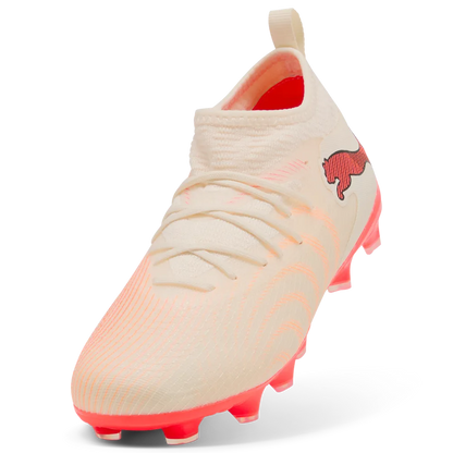 Puma Kinderfußballschuhe Future 9 Match FG/AG, Sugared Almond-PUMA White-Ultra Red-PUMA Black