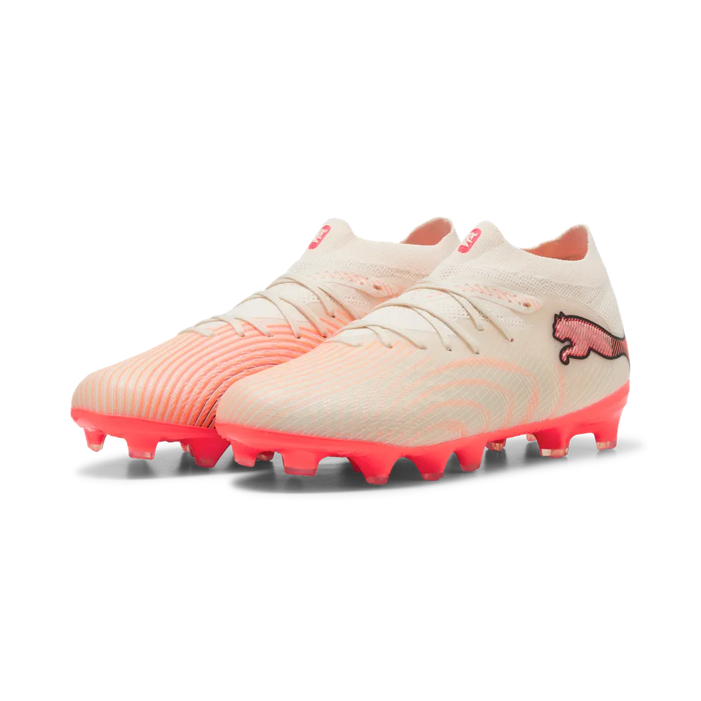 Puma Kinderfußballschuhe Future 9 Pro FG/AG, Sugared Almond-PUMA White-Ultra Red-PUMA Black