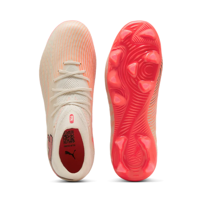 Puma Kinderfußballschuhe Future 9 Pro FG/AG, Sugared Almond-PUMA White-Ultra Red-PUMA Black
