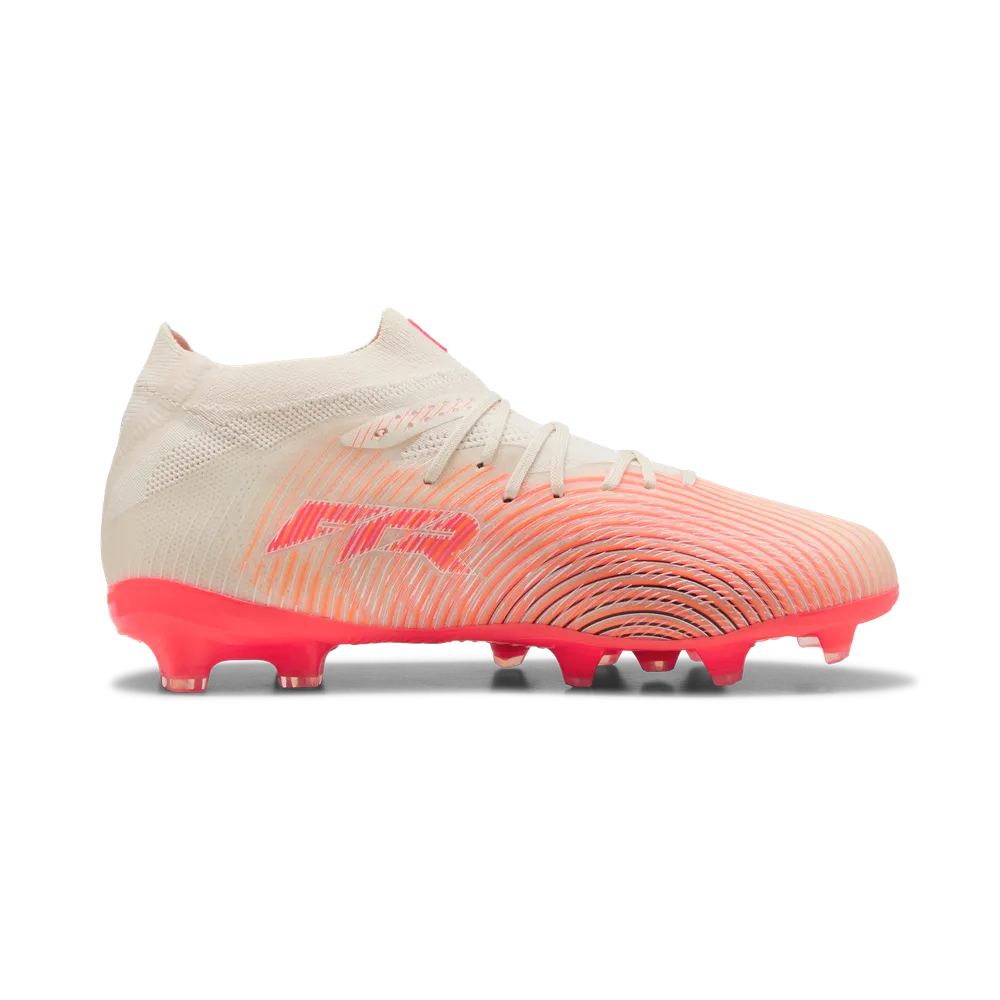 Puma Kinderfußballschuhe Future 9 Pro FG/AG, Sugared Almond-PUMA White-Ultra Red-PUMA Black – Bild 