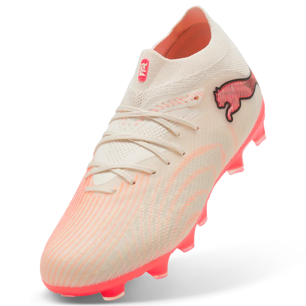 Puma Kinderfußballschuhe Future 9 Pro FG/AG, Sugared Almond-PUMA White-Ultra Red-PUMA Black – Bild 