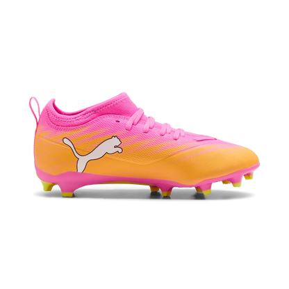 Puma Kinderfußballschuhe Ultra 6 Match FG/AG, Poison Pink-PUMA White-Sun Stream-Bright