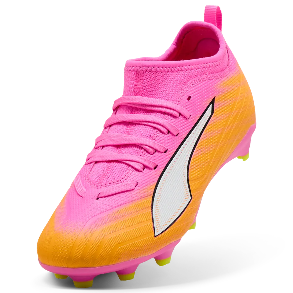 Puma Kinderfußballschuhe Ultra 6 Match FG/AG, Poison Pink-PUMA White-Sun Stream-Bright
