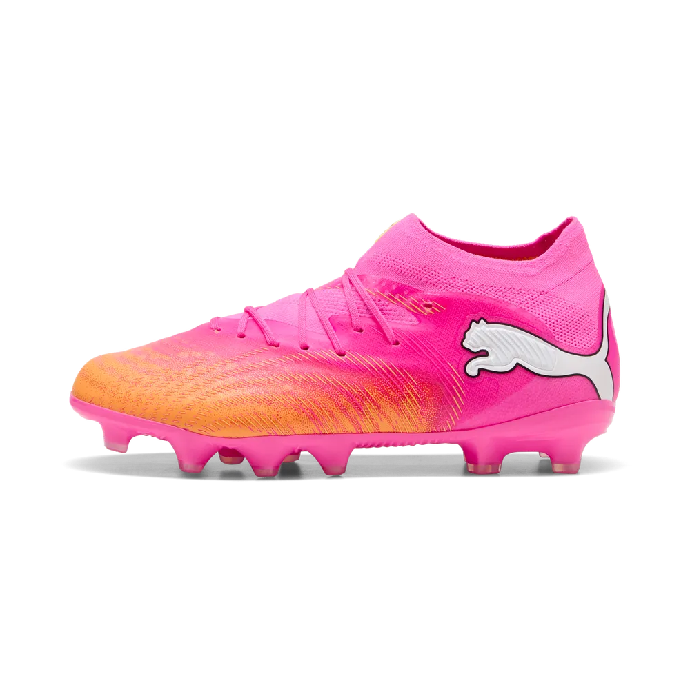 Puma Kinderfußballschuhe Future 9 Pro FG/AG, Poison Pink-Sun Stream-Bright Aqua-Puma White – Bild 