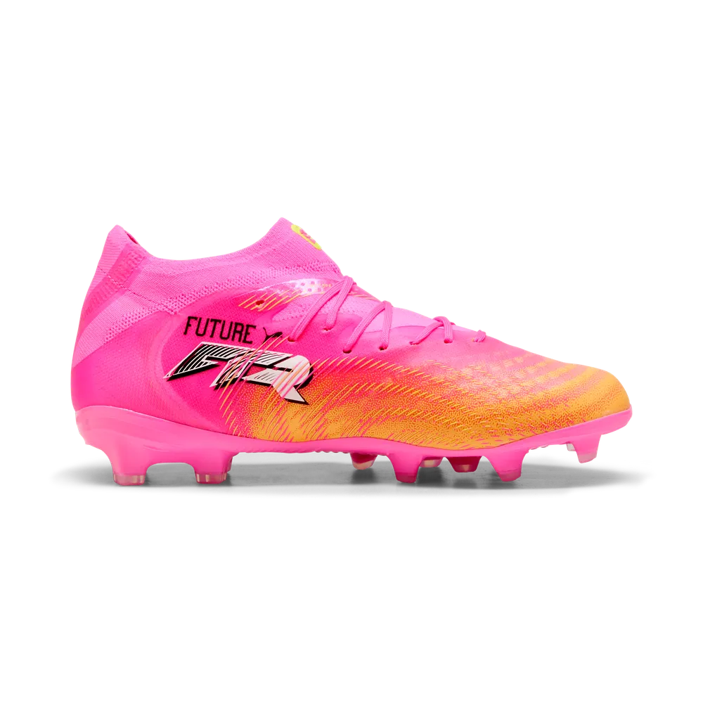 Puma Kinderfußballschuhe Future 9 Pro FG/AG, Poison Pink-Sun Stream-Bright Aqua-Puma White – Bild 