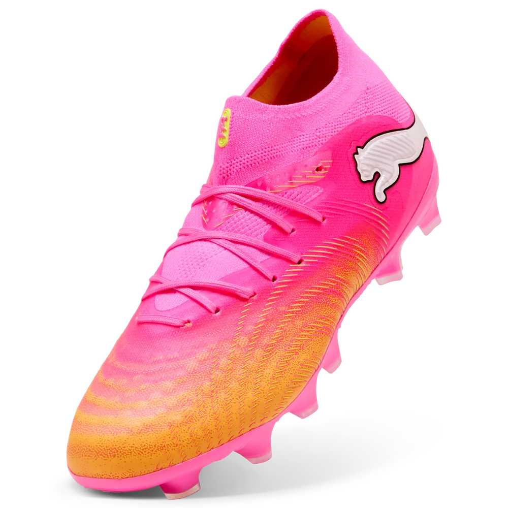 Puma Kinderfußballschuhe Future 9 Pro FG/AG, Poison Pink-Sun Stream-Bright Aqua-Puma White