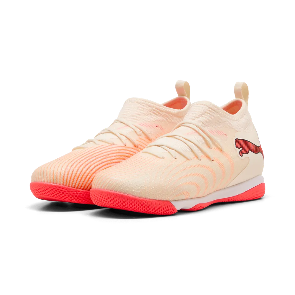 Puma Kinderhallenfußballschuhe Future 9 Match IT, Sugared Almond-PUMA White-Ultra Red-PUMA Black