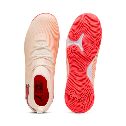 Puma Kinderhallenfußballschuhe Future 9 Match IT, Sugared Almond-PUMA White-Ultra Red-PUMA Black