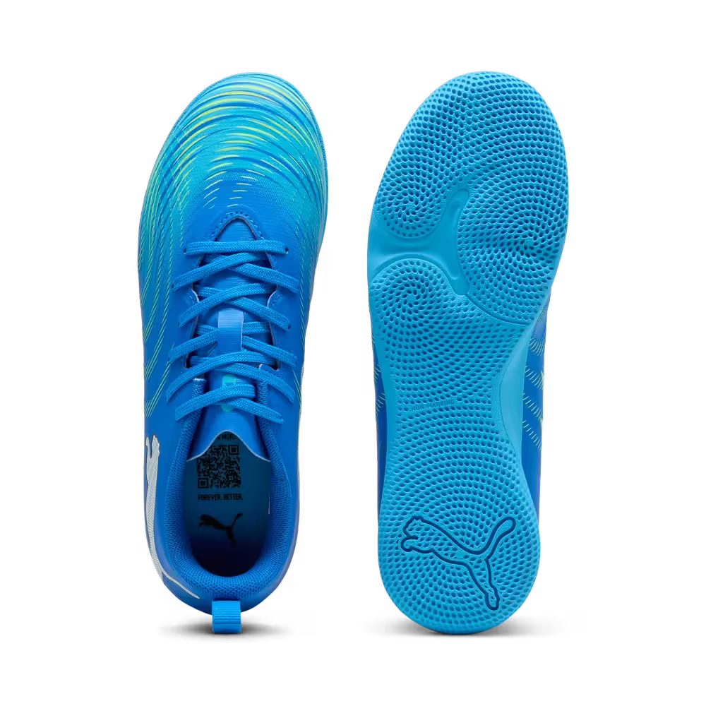Puma Kinderhallenfußballschuhe Future 9 Play IT, Ultra Blue-PUMA White-Luminous Blue-PUMA Black – Bild 