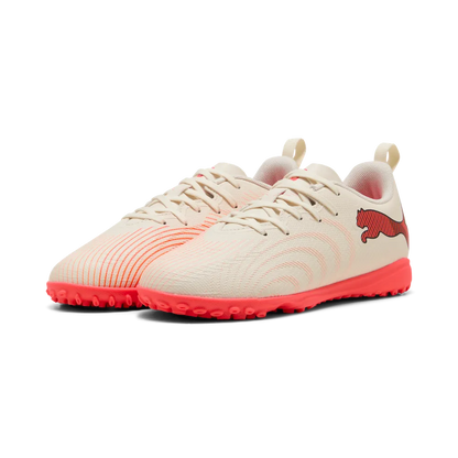 Puma Kinderhallenfußballschuhe Future 9 Play TT, Sugared Almond-PUMA White-Ultra Red-PUMA Black
