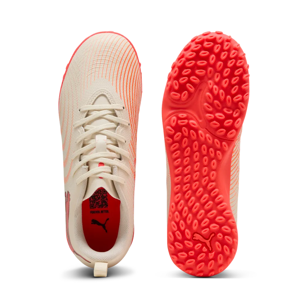 Puma Kinderhallenfußballschuhe Future 9 Play TT, Sugared Almond-PUMA White-Ultra Red-PUMA Black