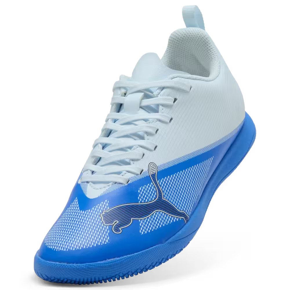 Puma Kinderhallenfußballschuhe Ultra 7 Play IT, Ultra Blue-Icy Blue-PUMA Black-Lime Squeeze – Bild 