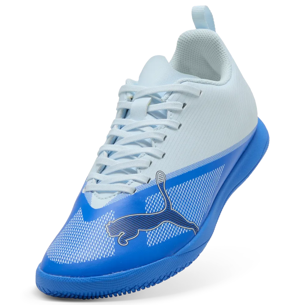 Puma Kinderhallenfußballschuhe Ultra 7 Play IT, Ultra Blue-Icy Blue-PUMA Black-Lime Squeeze – Bild 