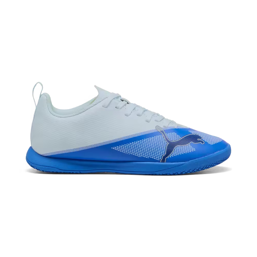 Puma Kinderhallenfußballschuhe Ultra 7 Play IT, Ultra Blue-Icy Blue-PUMA Black-Lime Squeeze – Bild 