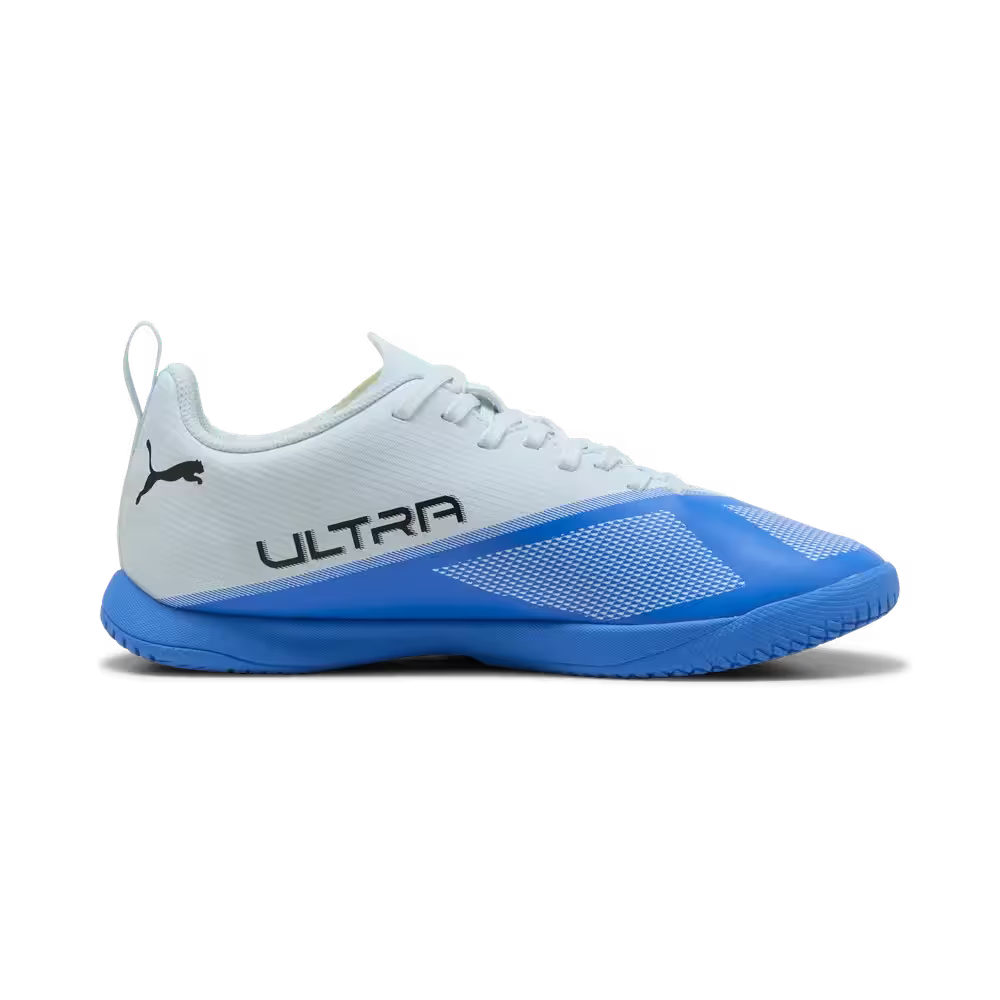 Puma Kinderhallenfußballschuhe Ultra 7 Play IT, Ultra Blue-Icy Blue-PUMA Black-Lime Squeeze – Bild 