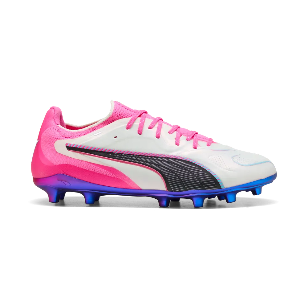 Puma Fußballschuhe King 20 Ultimate FG/AG, White-Poison Pink-Bright Aqua