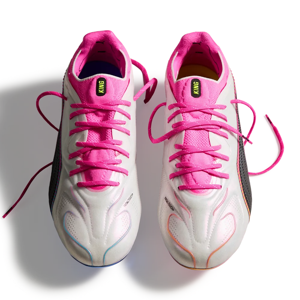 Puma Fußballschuhe King 20 Ultimate FG/AG, White-Poison Pink-Bright Aqua – Bild 