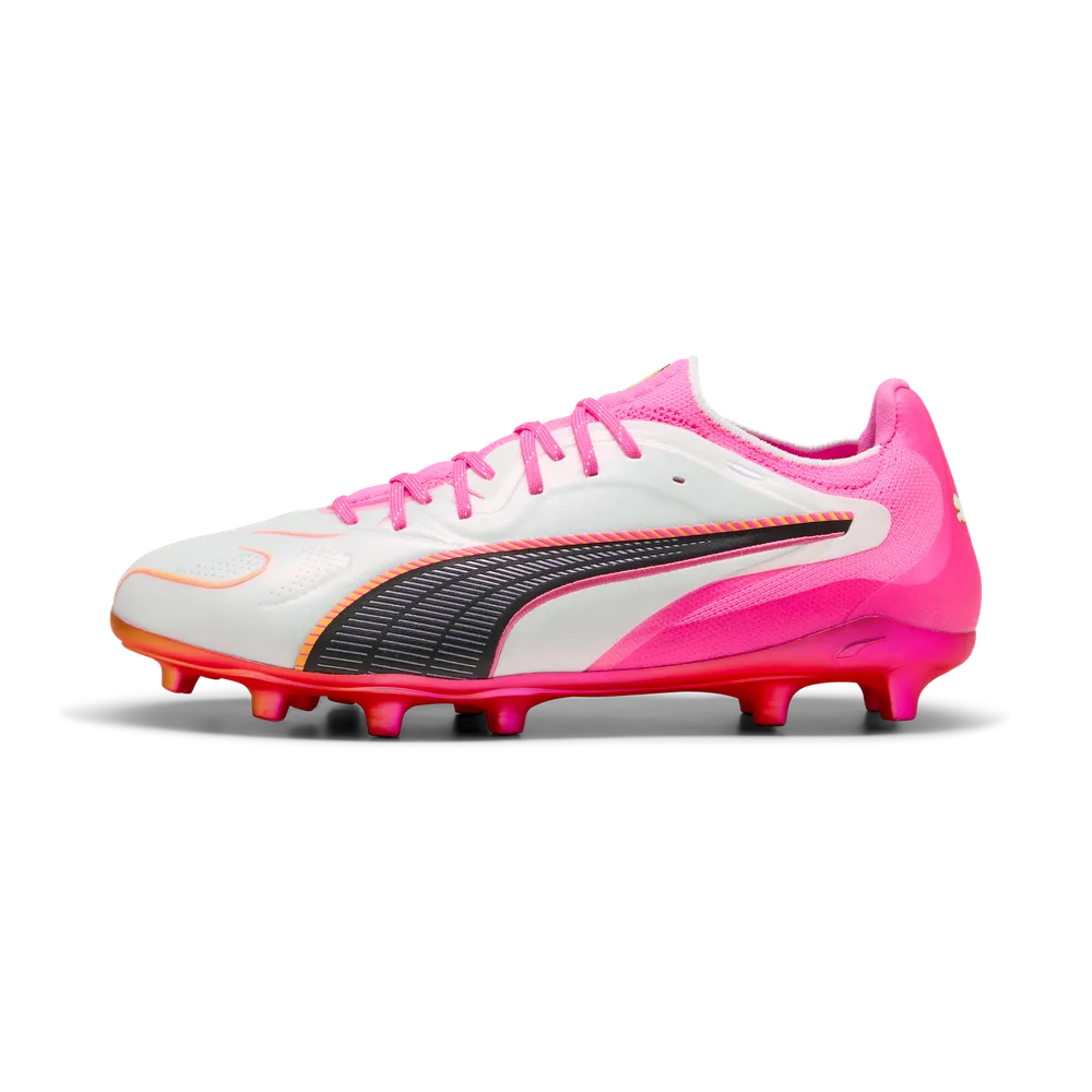 Puma Fußballschuhe King 20 Ultimate FG/AG, White-Poison Pink-Bright Aqua