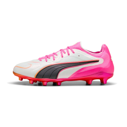 Puma Fußballschuhe King 20 Ultimate FG/AG, White-Poison Pink-Bright Aqua