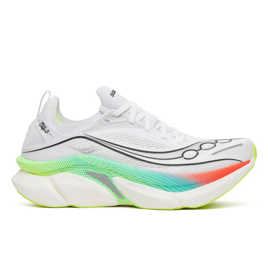 Saucony Laufschuhe Endorphin Elite 3, white/multi – weiss/gelb / 41
