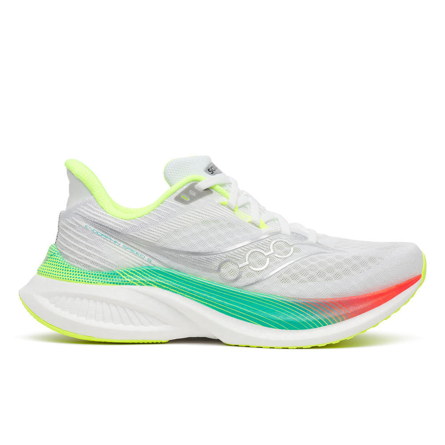 Saucony Damenlaufschuhe Endorphin Speed 5, white/multi