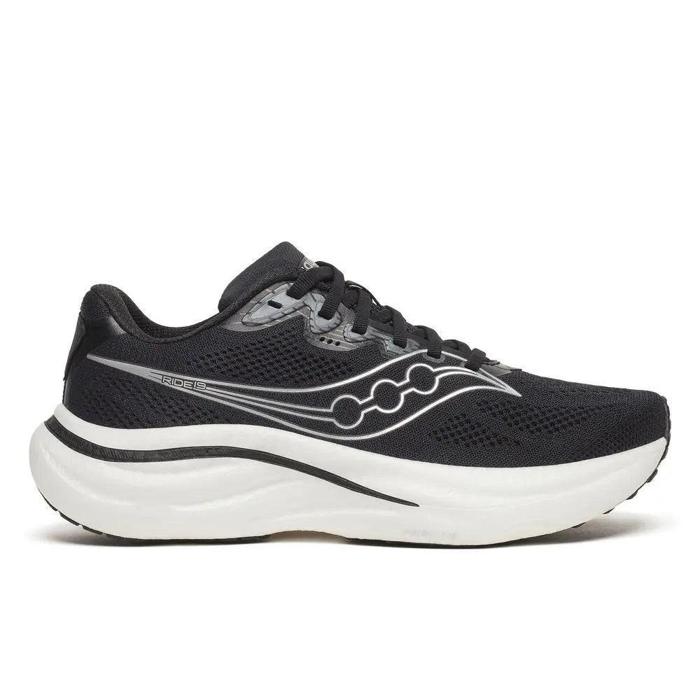 Saucony Damenlaufschuhe Ride 19, black/silver – Bild 