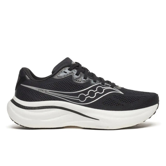 Saucony Damenlaufschuhe Ride 19, black/silver – schwarz / 38