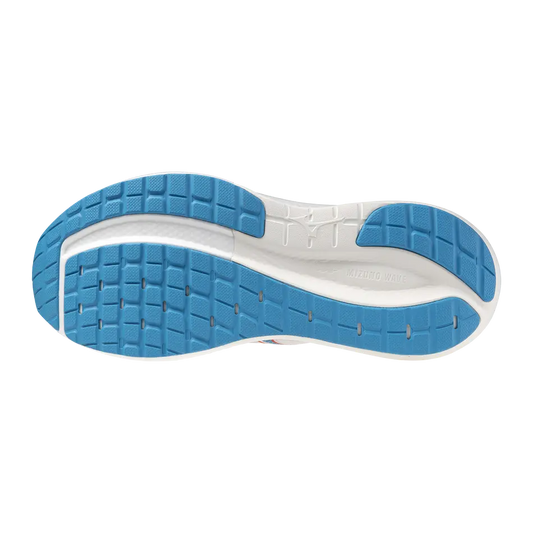 Mizuno Herrenlaufschuhe Wave Inspire 22, Cloudscape – Rückansicht – weiß / 42