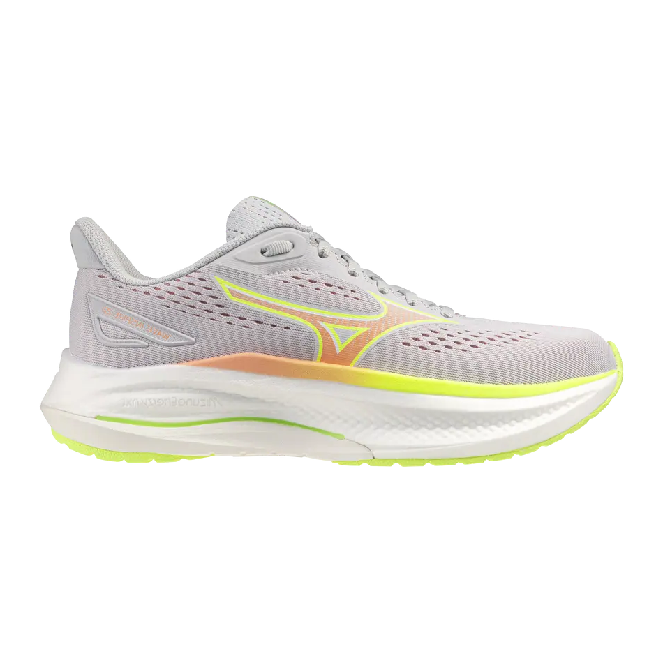 Mizuno Damenlaufschuhe Wave Inspire 22, Cloudscape/desert Flower/lime Pulp