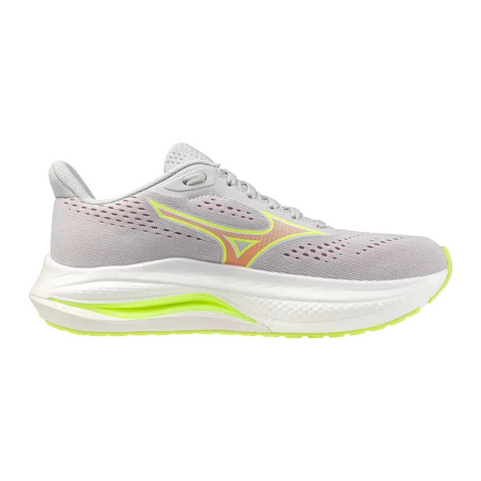 Mizuno Damenlaufschuhe Wave Inspire 22, Cloudscape/desert Flower/lime Pulp