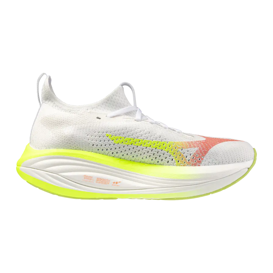 Mizuno Damenlaufschuhe Neo Vista 3, White/flamingo Coral/lime Pulp