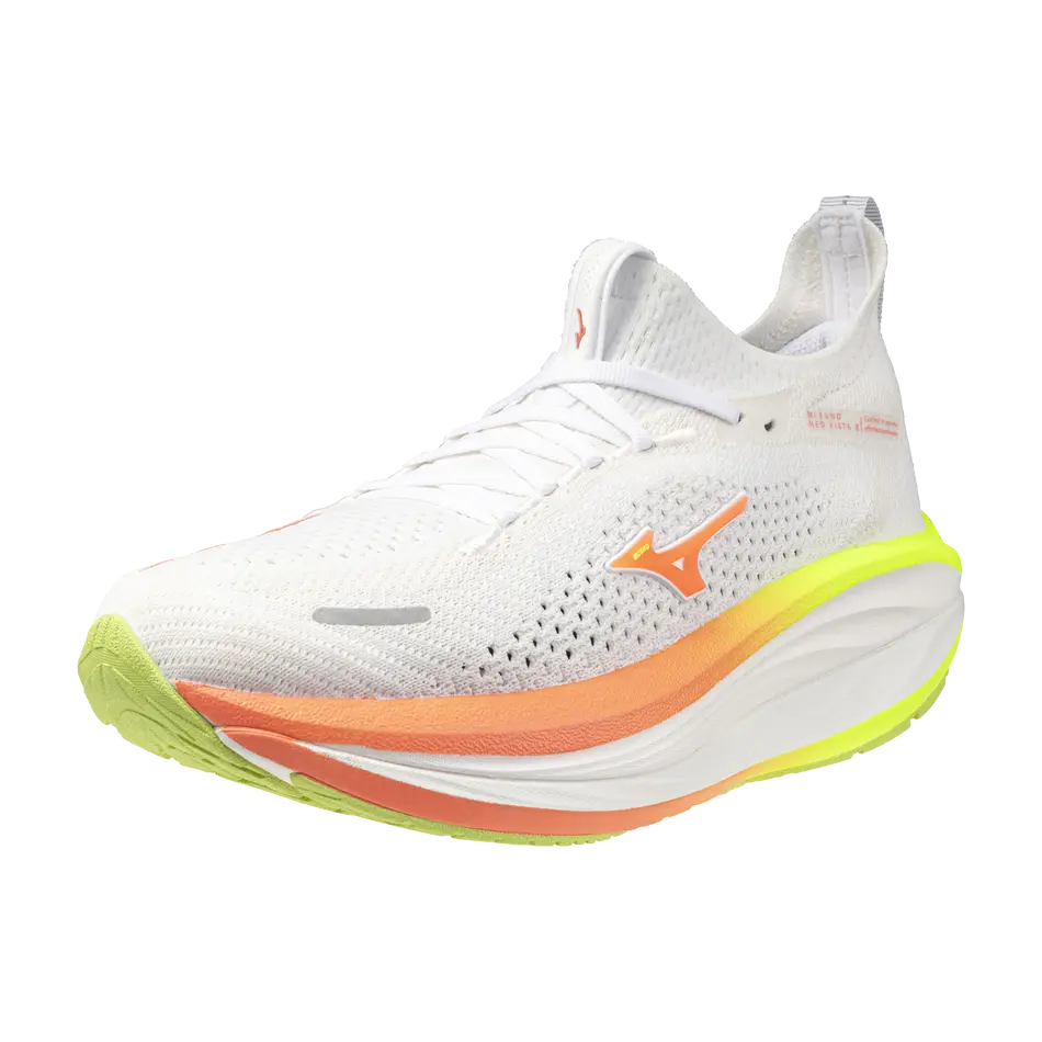 Mizuno Damenlaufschuhe Neo Vista 3, White/flamingo Coral/lime Pulp
