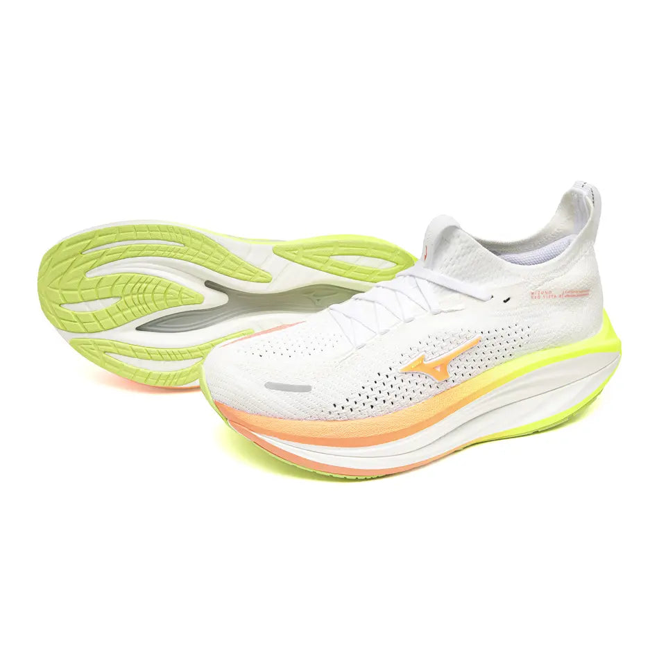Mizuno Damenlaufschuhe Neo Vista 3, White/flamingo Coral/lime Pulp – Bild 