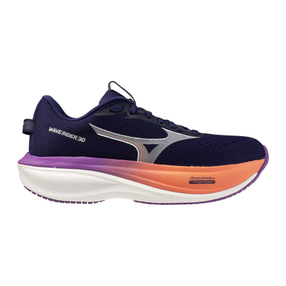 Mizuno Damenlaufschuhe Wave Rider 30, Rhodonite/white/firecracker