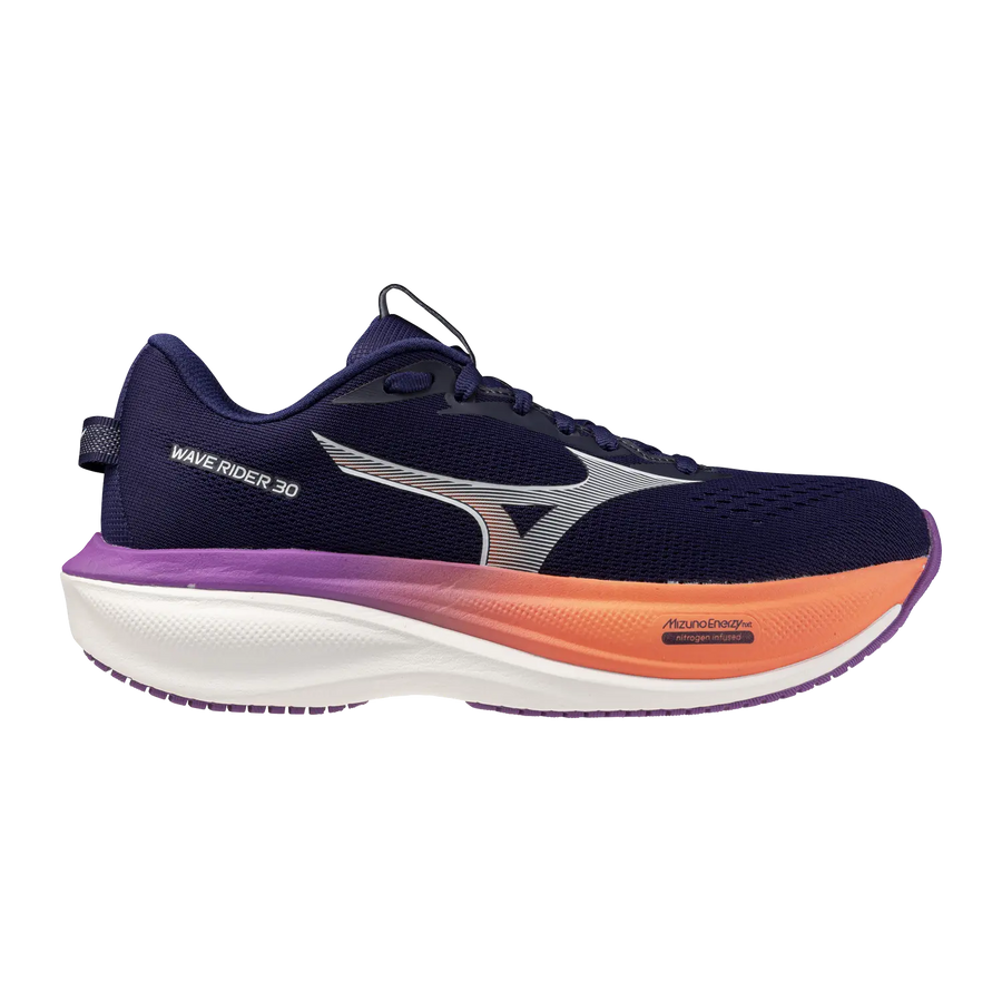 Mizuno Damenlaufschuhe Wave Rider 30, Rhodonite/white/firecracker